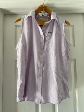 COLUMBIA Lilac Tamiami Sleeveless Shirt Size Large